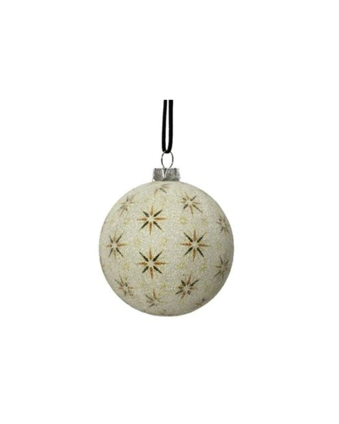 Cream Beaded Star Ornament