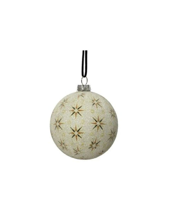 Cream Beaded Star Ornament