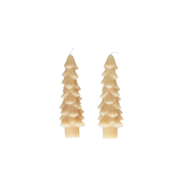 Cream Tree Taper Candle Set