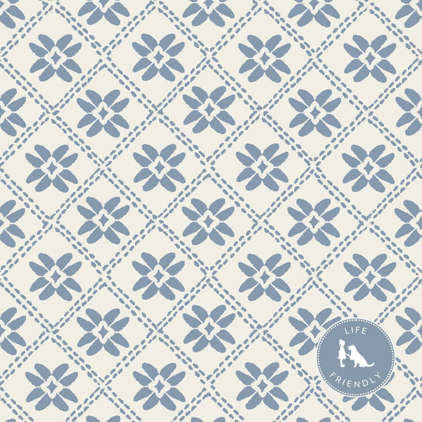 Dainty Lattice Fabric in Dusty Blue