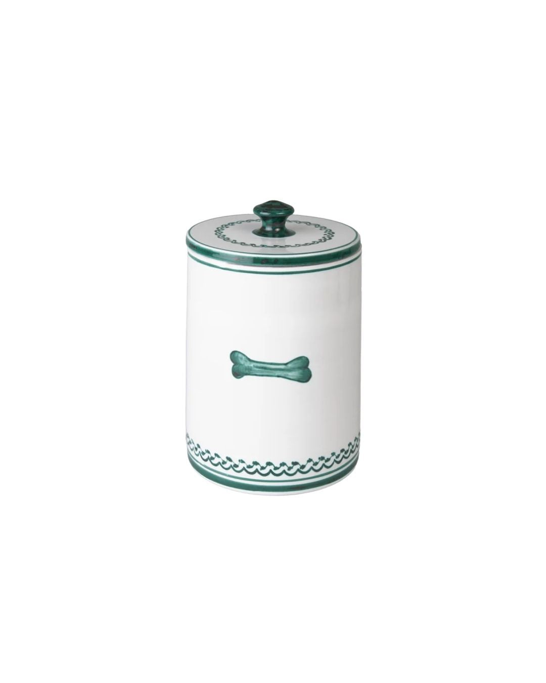 Dog Treat Jar - White & Green