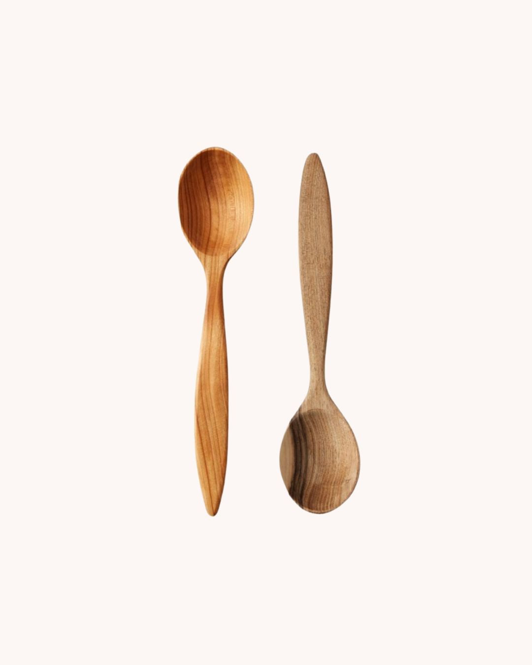 Euro Serving Spoon Set, Fruitwood