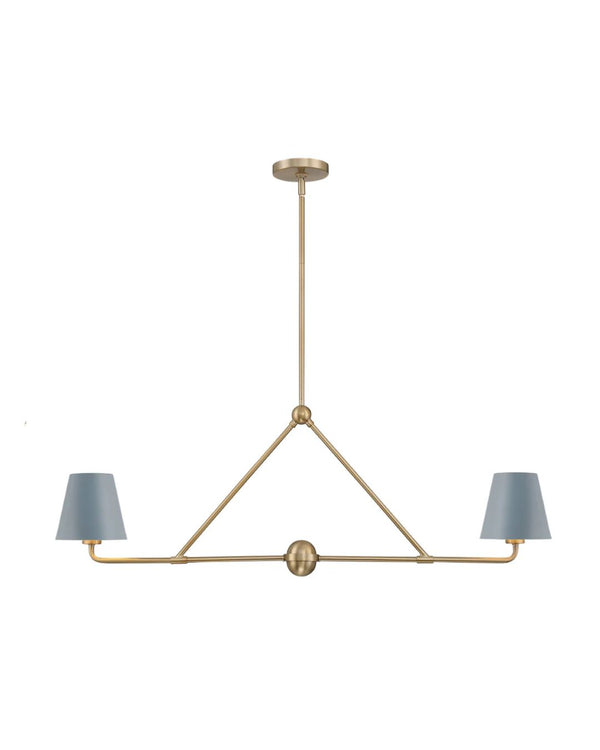 Ezra 2-Light Chandelier in Blue