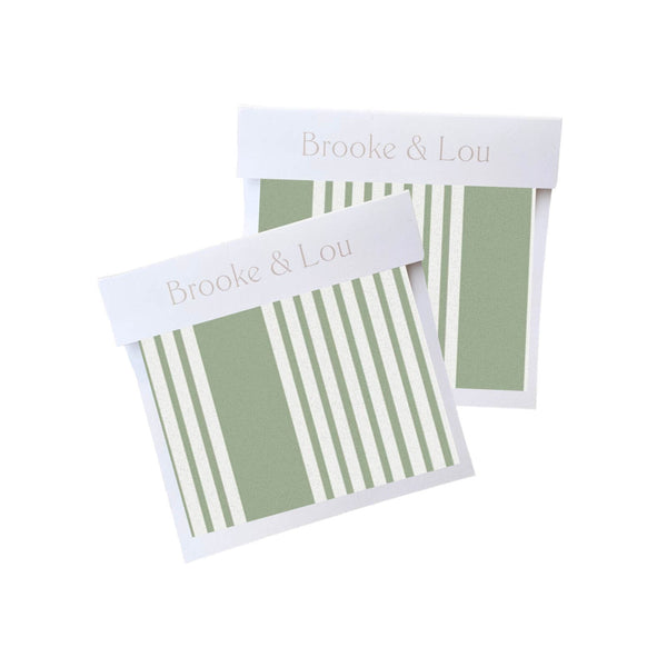 Oscar Stripe Fabric in Sage