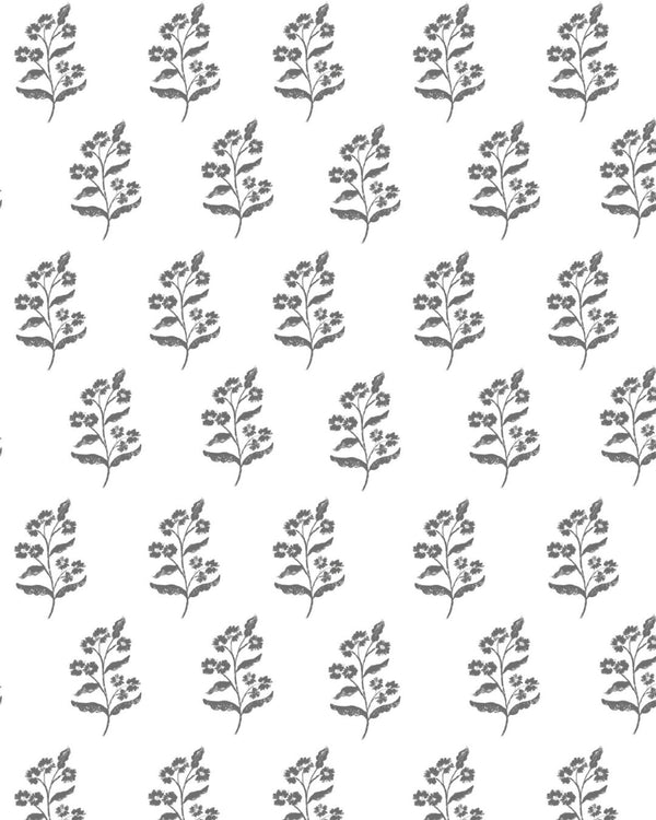 Frankie Floral Fabric in Charcoal
