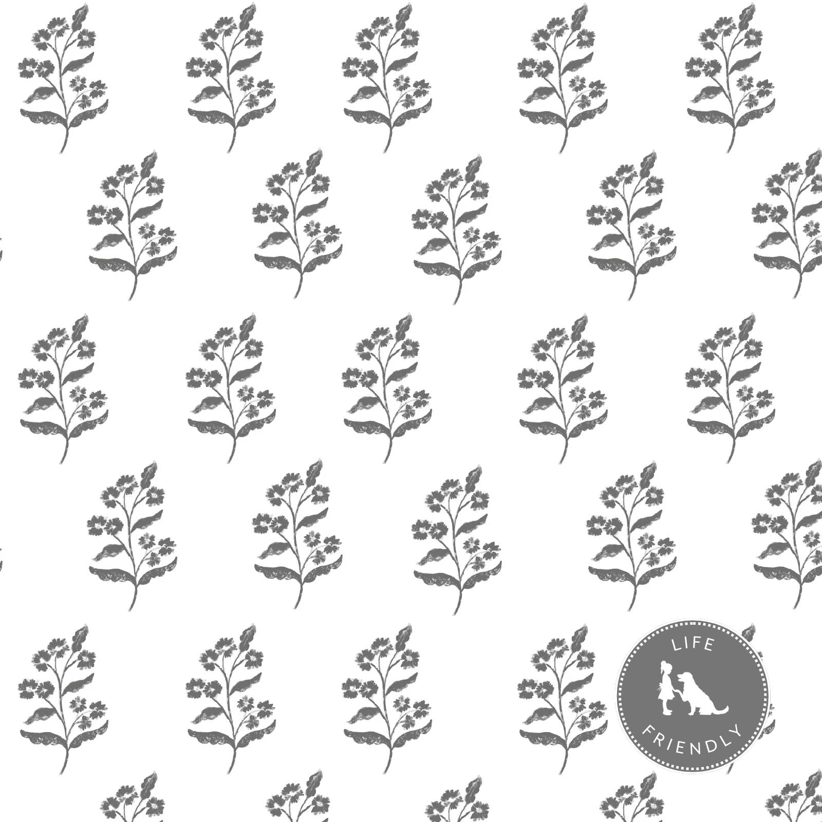 Frankie Floral Fabric in Charcoal