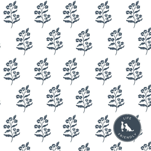 Frankie Floral Fabric in Navy