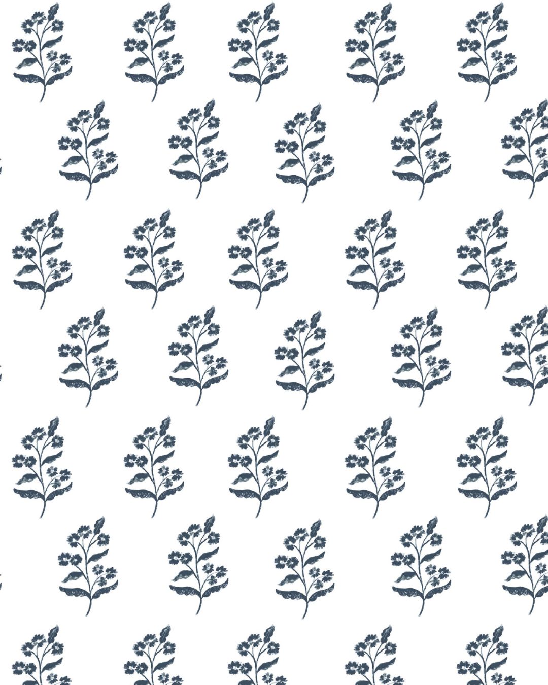 Frankie Floral Fabric in Navy