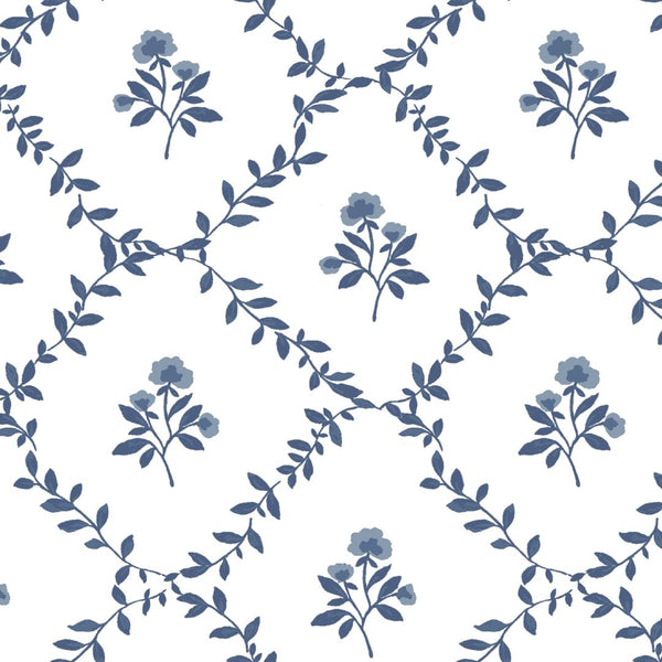 Garden Trellis Fabric in Blue