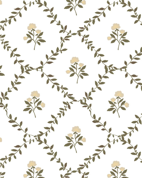 Garden Trellis Fabric in Natural