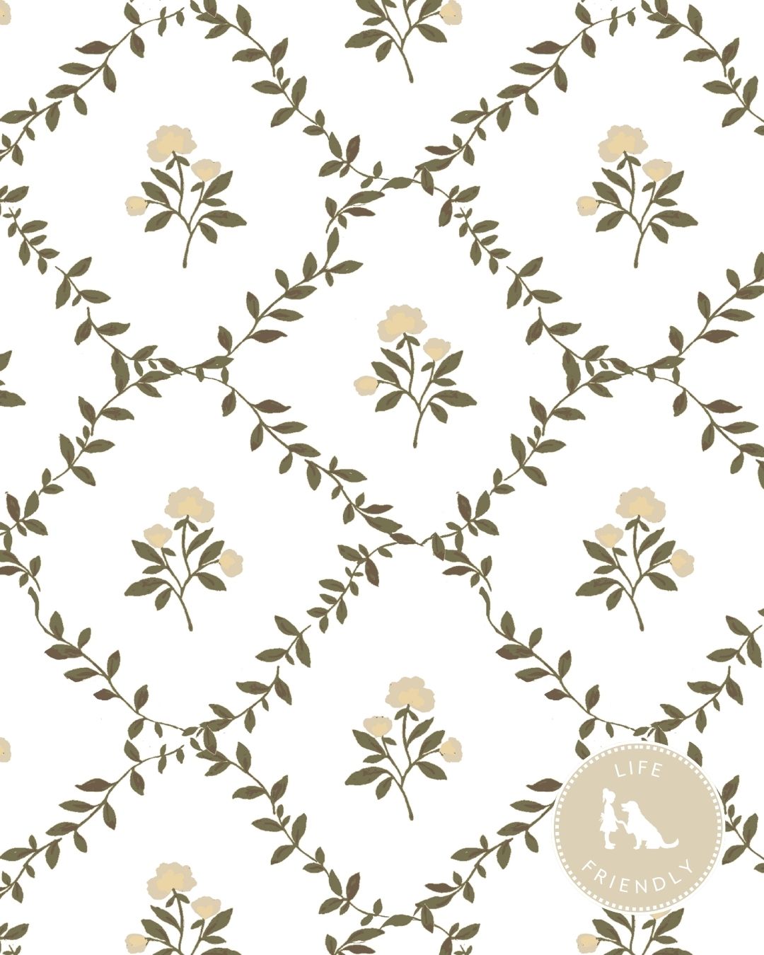 Garden Trellis Fabric in Natural