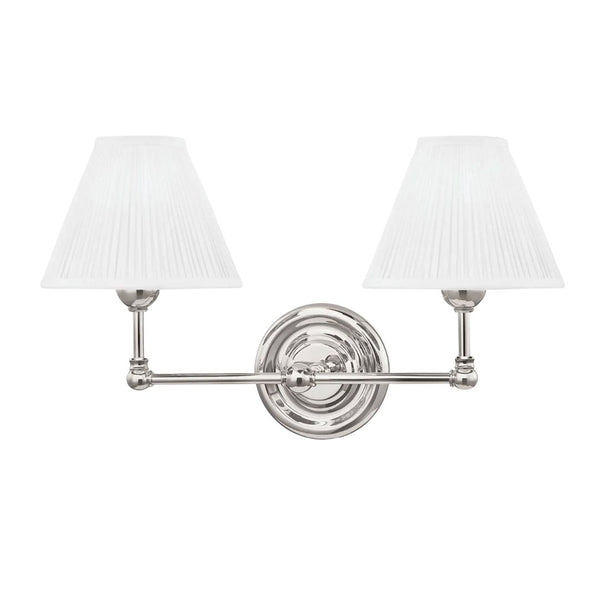 George Double Sconce in Nickel