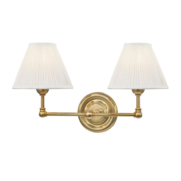 George Double Sconce in Brass