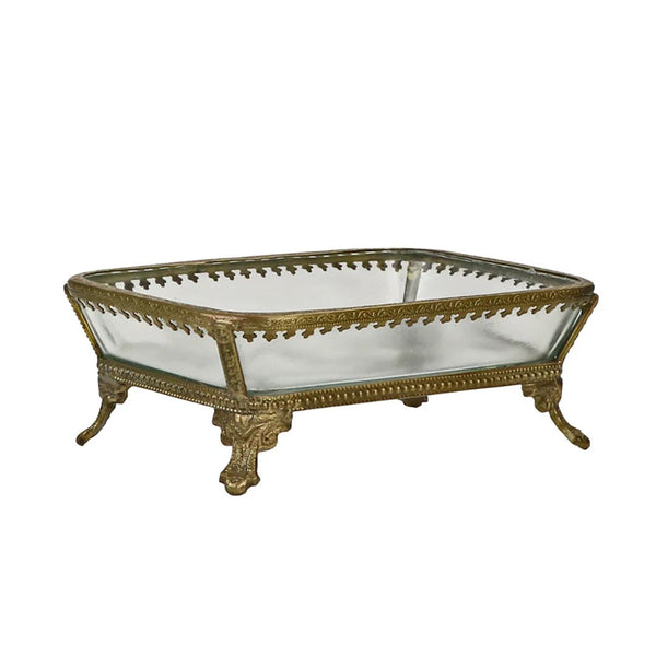 Glass and Brass Soap Dish