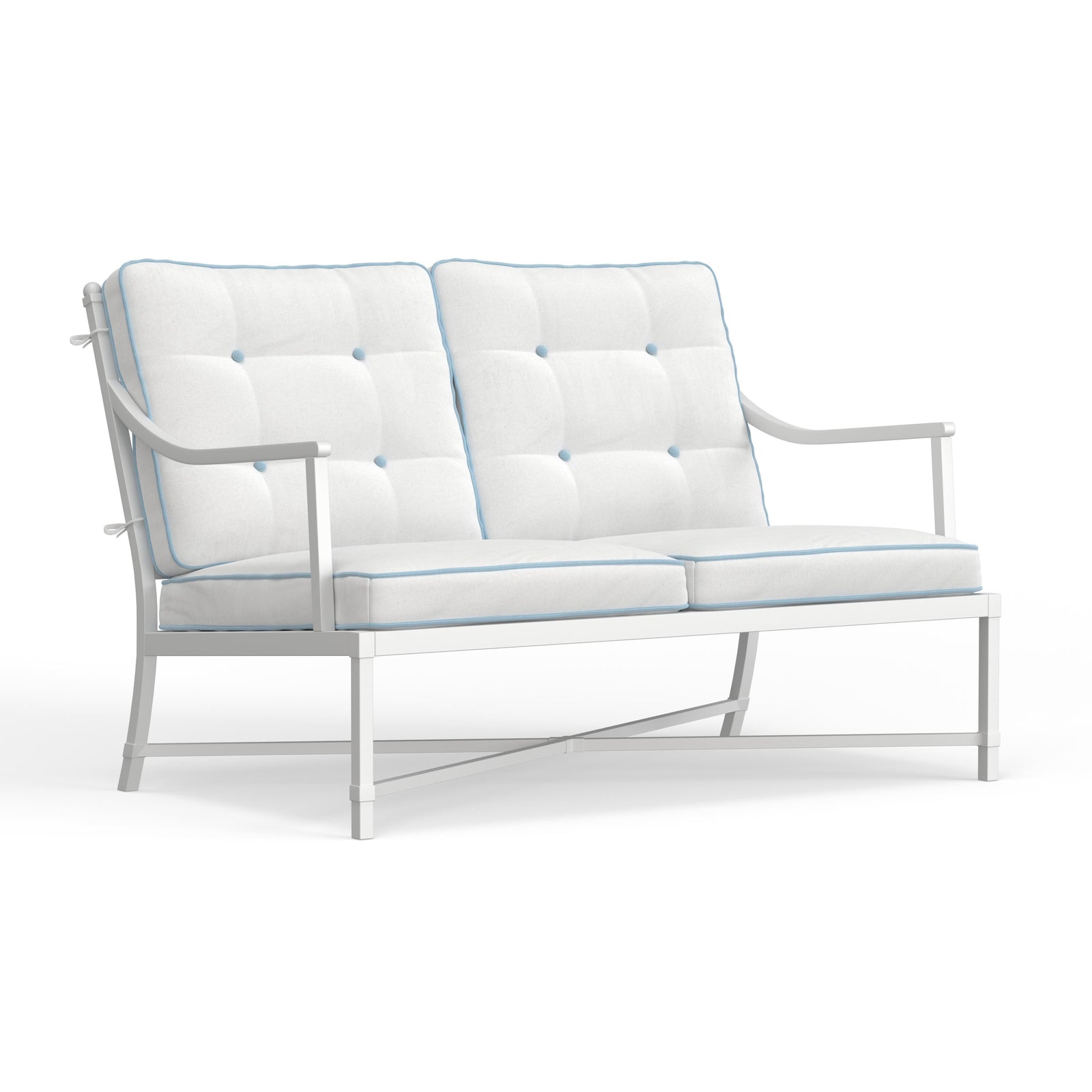 Riviera Love Seat in Alabaster