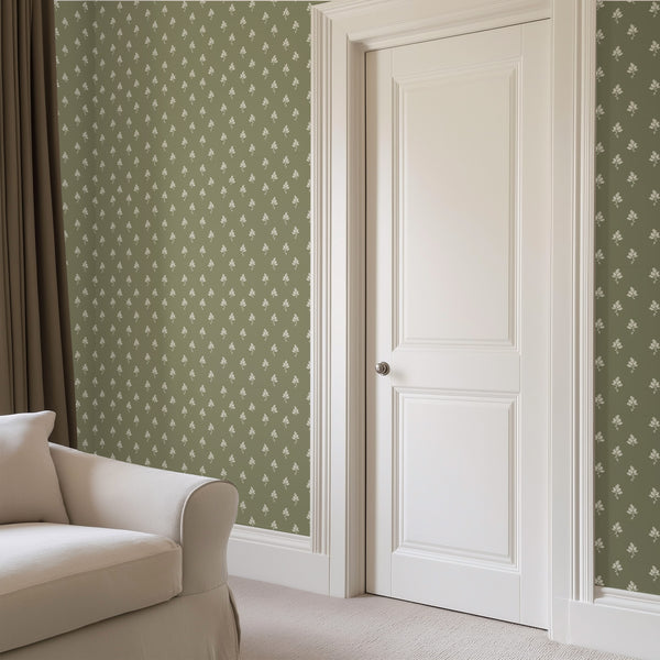 Hannah Floral Wallpaper in Laurel