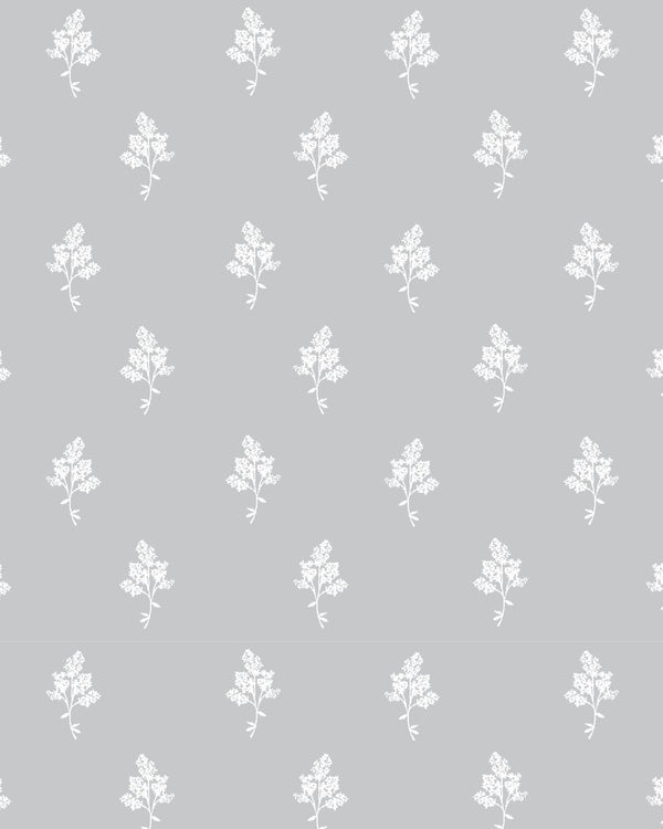 Hannah Floral Fabric in Stone Grey