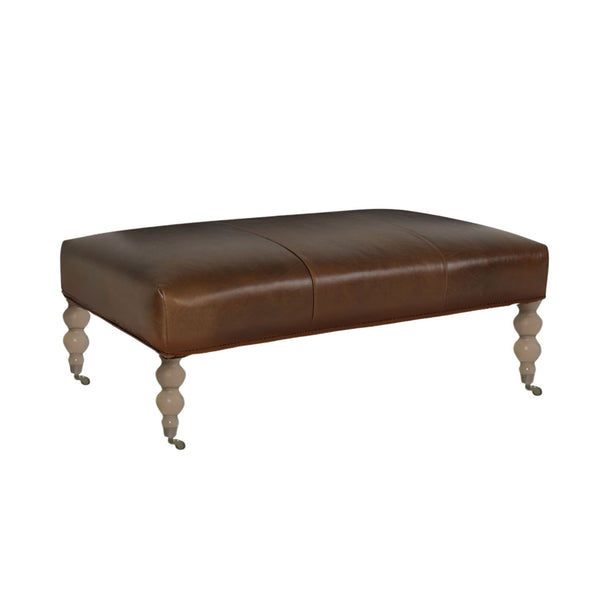 Hobbs Leather Ottoman