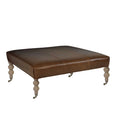 Hobbs Square Leather Ottoman