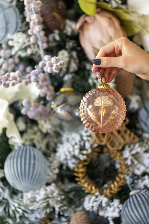 Beaded Flora Ornament in Blush