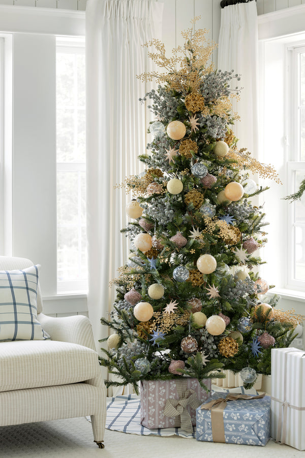 Painted Holiday Star Ornament in French Blue