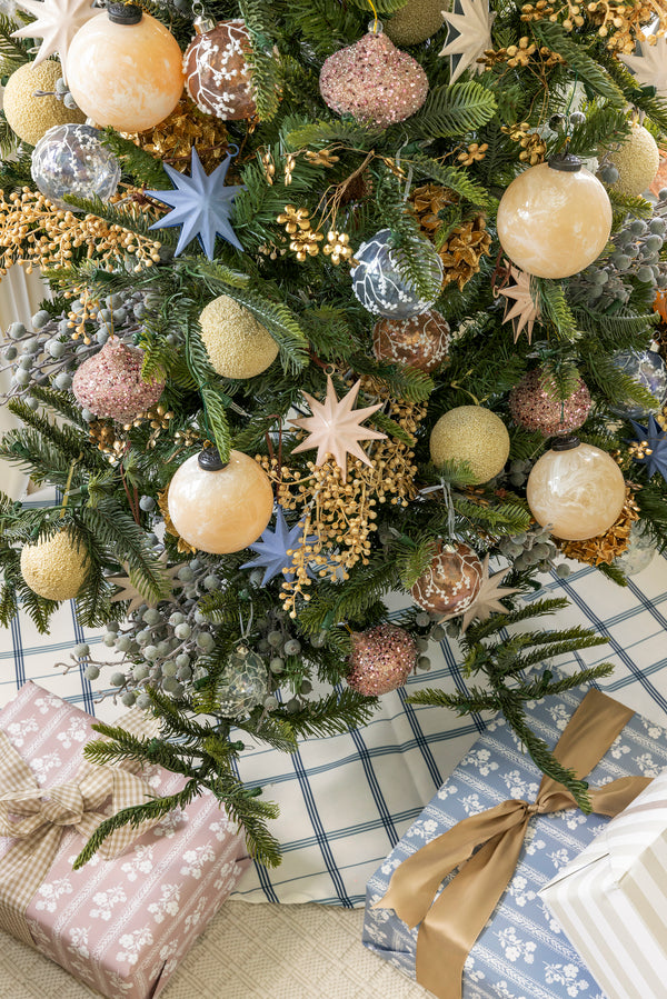 Painted Holiday Star Ornament in Soft Coral