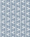Hollyhock Floral Fabric in Dusty Blue