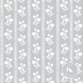 Hollyhock Floral Fabric in Stone Grey