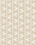 Hollyhock Floral Fabric in Natural