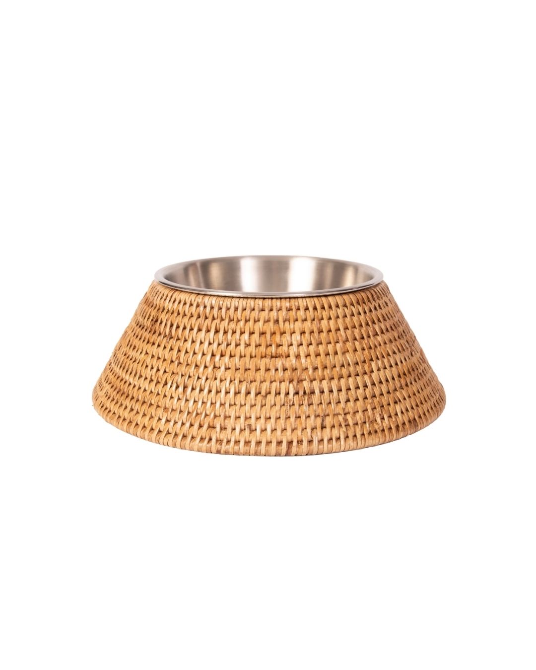 Honey Rattan Dog Bowl
