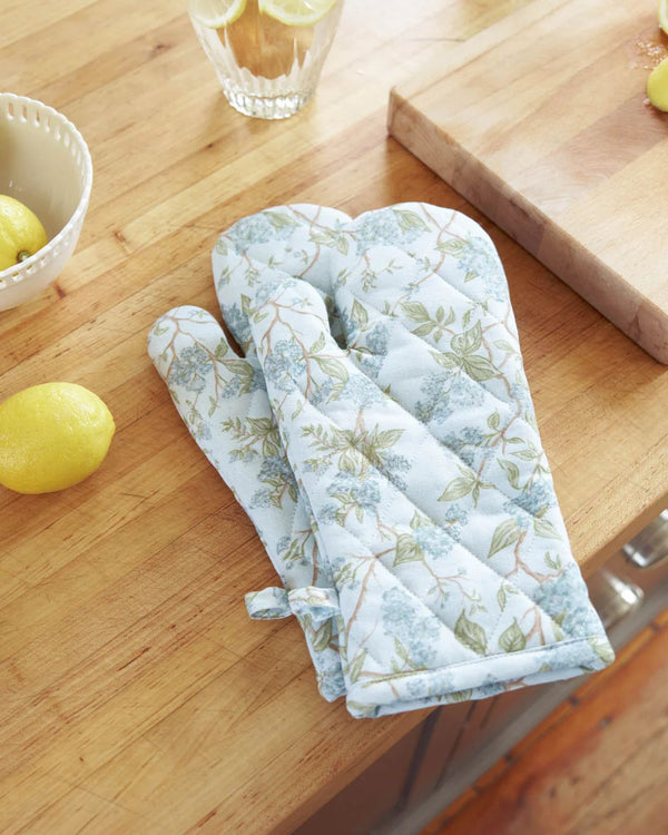 Hyacinth Blue Oven Mitts, Pair