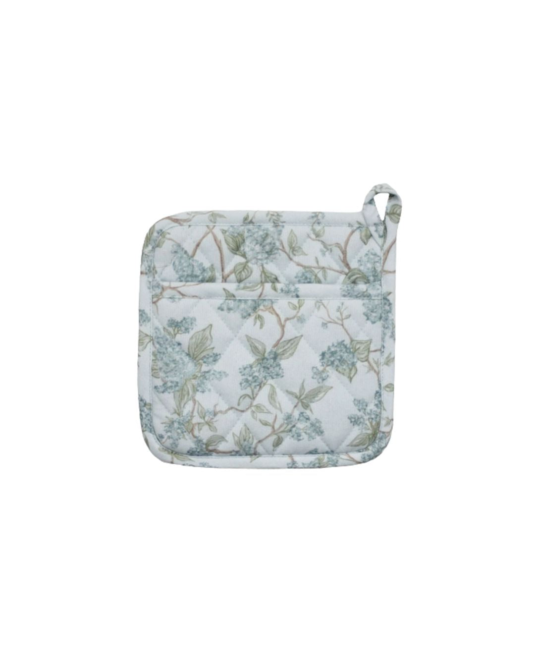 Hyacinth Blue Pot Holders, Pair
