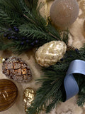 Glittered Pinecone Multi Brown Ornament Set