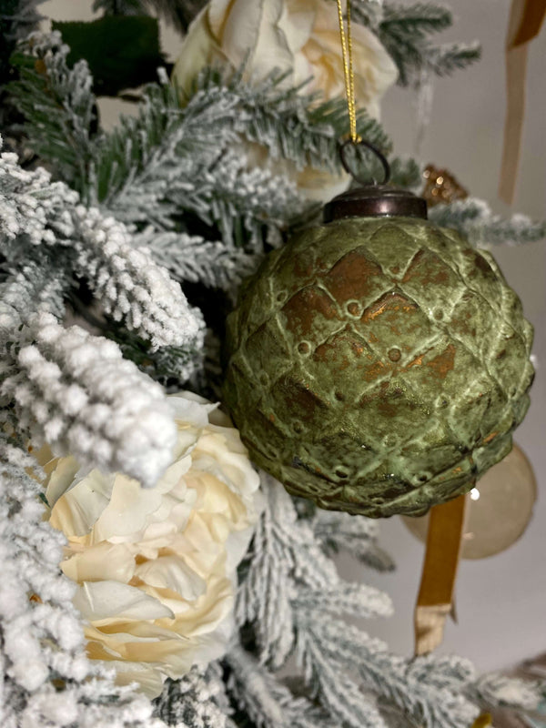 Olive Pintuck Ornament