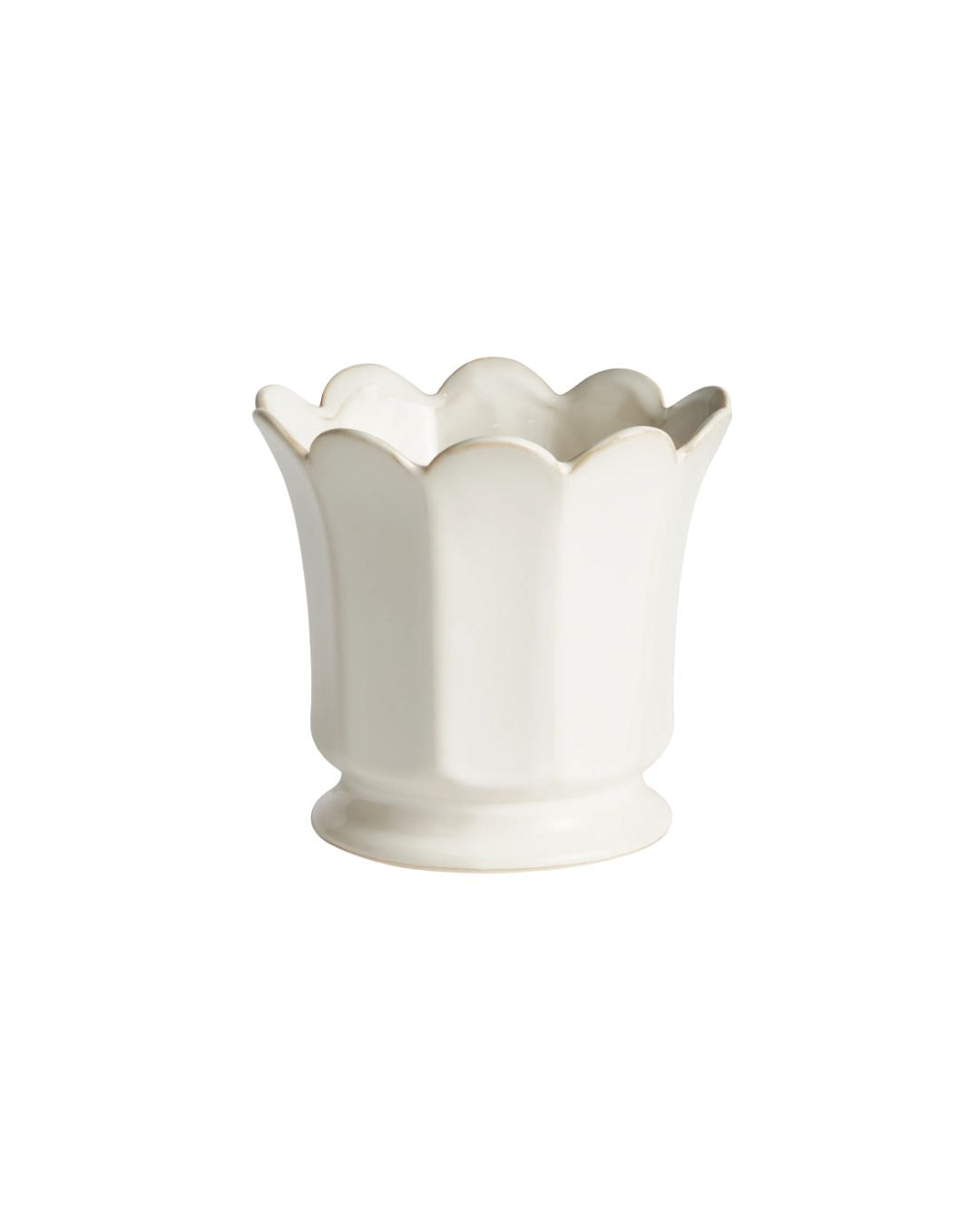 Ivory Fluted Pot- Small