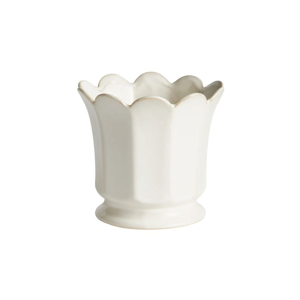 Ivory Fluted Pot- Small