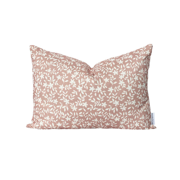 Jo Floral Pillow in Dusty Pink