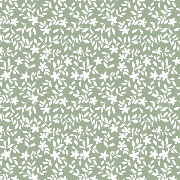 Jo Floral Fabric in Sage