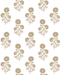 Julia Floral Fabric in Camel on White