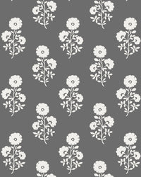 Julia Floral Fabric in Charcoal