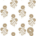 Julia Floral Fabric in Camel on White