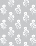 Julia Floral Fabric in Stone Grey