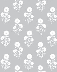 Julia Floral Fabric in Stone Grey