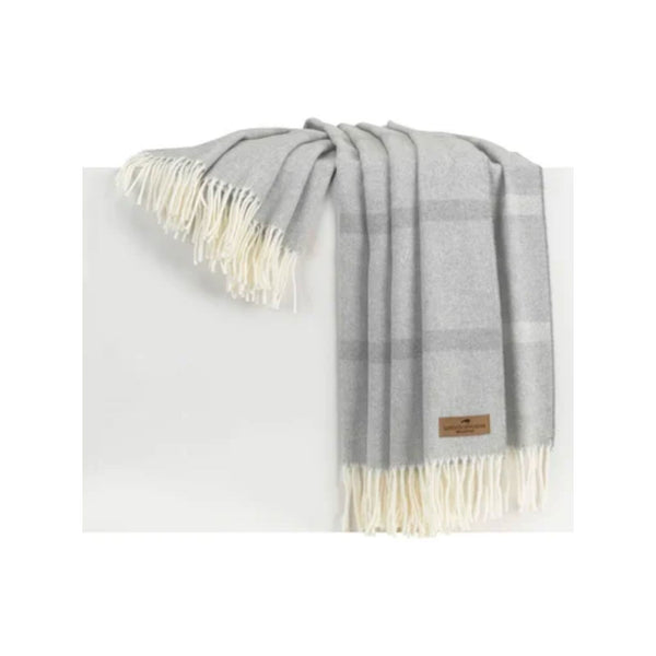 Light Gray Montauk Stripe Herringbone Throw