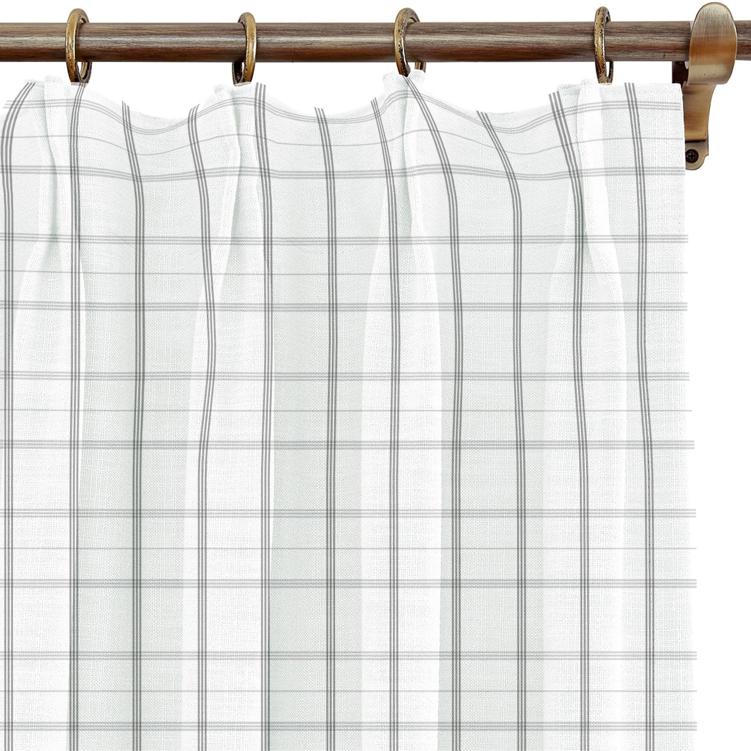 Linden Plaid in Stone Grey Drapery Panel