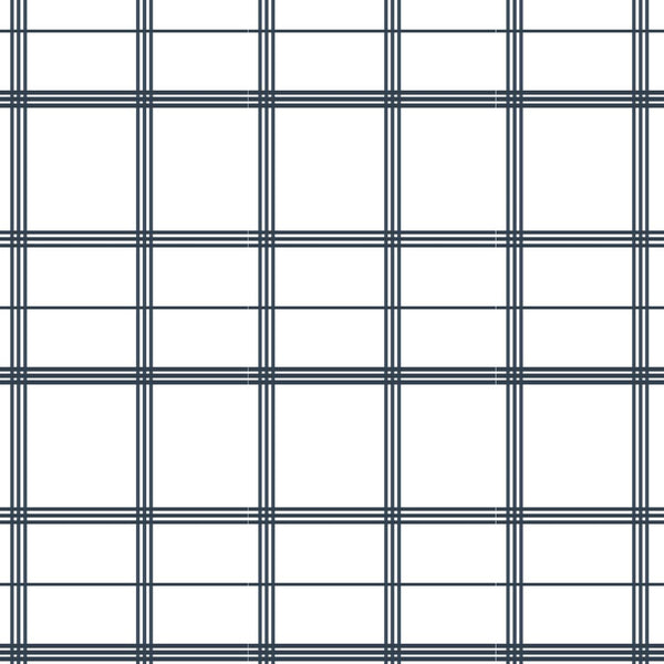 Linden Plaid Fabric in Navy