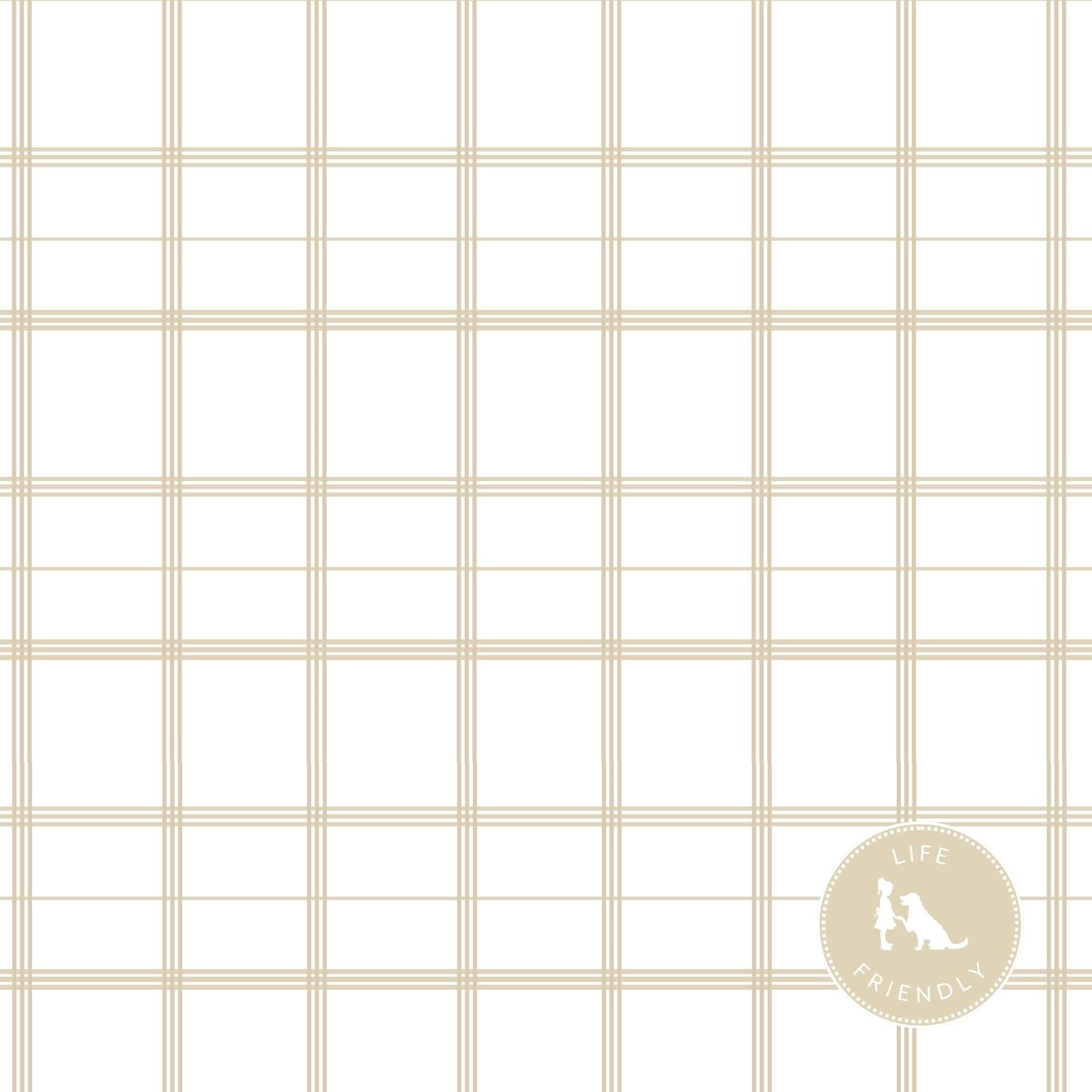 Linden Plaid Fabric in Natural