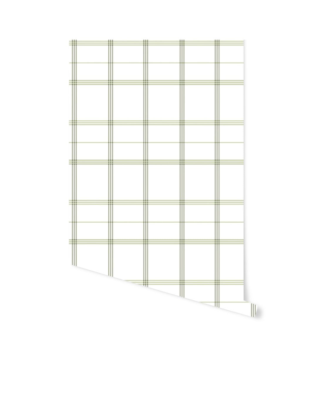 Linden Plaid Wallpaper in Laurel