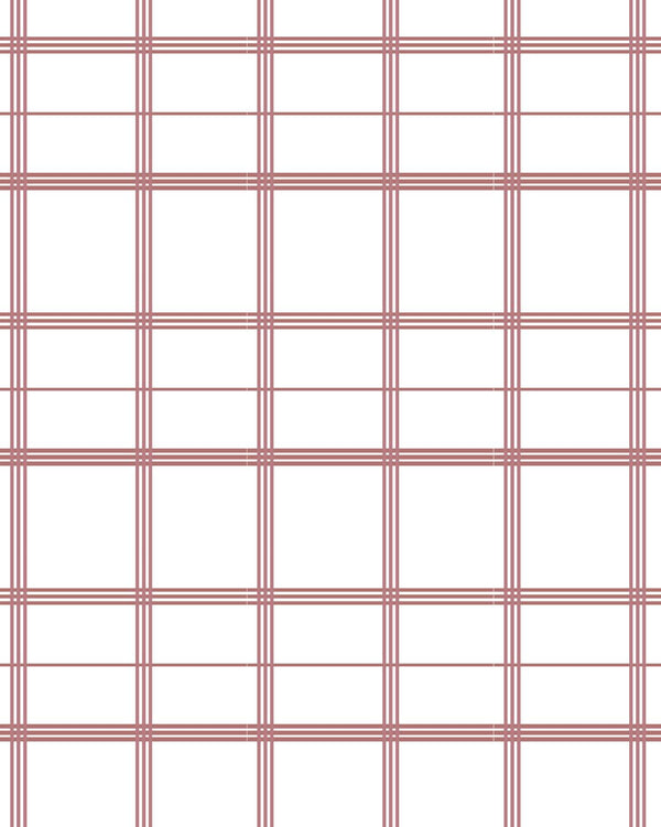 Linden Plaid Fabric in Rose