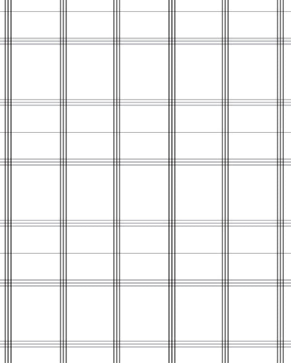 Linden Plaid Fabric in Stone Grey